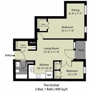 The Orchid - 2 Bed/1 Bath